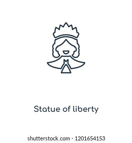 Statue of liberty concept line icon. Linear Statue of liberty concept outline symbol design. This simple element illustration can be used for web and mobile UI/UX.