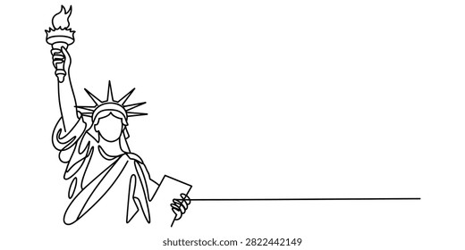 Statue liberty continuous single