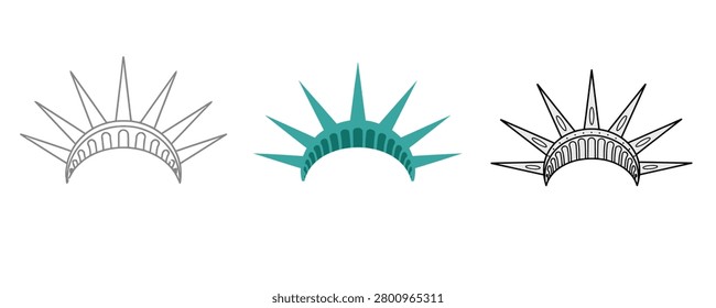 Statue of liberty crown icons