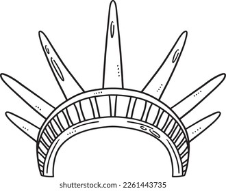  Statue of Liberty Crown Isolated Coloring Page