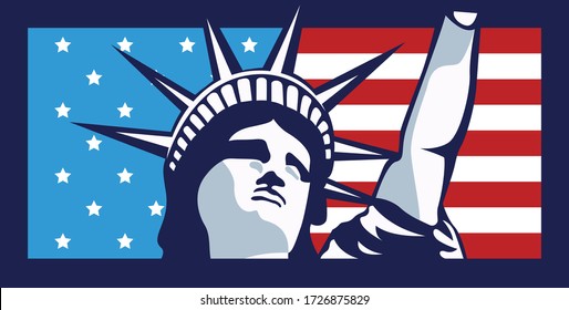 Statue of liberty design for Fourth of July, Independence Day. Vector illustration