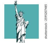Statue of Liberty design. New York city Statue of Liberty monument vector illustration