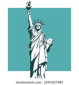 Statue of Liberty design. New York city Statue of Liberty monument vector illustration