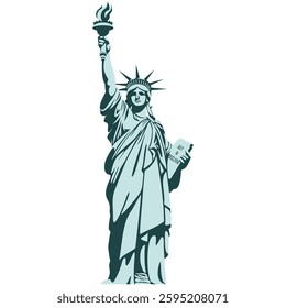 Statue of Liberty design. New York city Statue of Liberty monument vector illustration