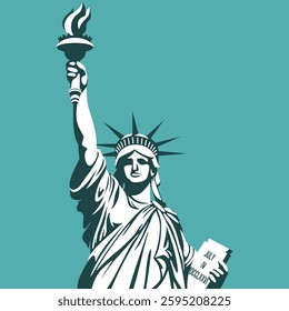 Statue of Liberty design. New York city Statue of Liberty monument vector illustration