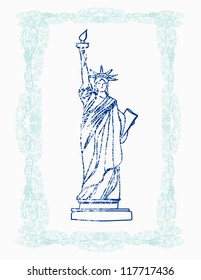 Statue of Liberty - doodle illustration