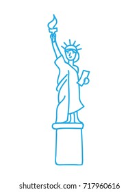 Statue of liberty doodle. Vector illustration.