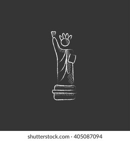 Statue of Liberty. Drawn in chalk icon.