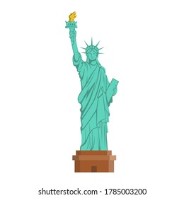statue of liberty flat vector illustration with isolated background. vector illustration. flat design.