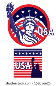 Statue of liberty graphic icon set