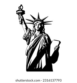 Statue of Liberty graphic illustration. American symbol. New York, USA