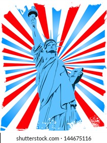 Statue of Liberty grunge background