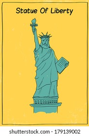 Statue of Liberty, Hand Drawing Poster
