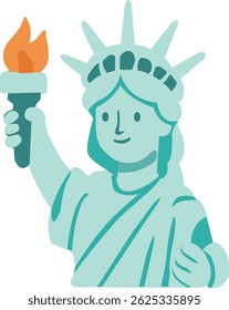 Statue of Liberty holding a torch.