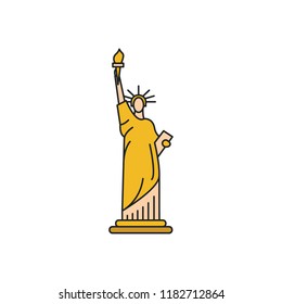 Statue of liberty icon. Cartoon statue of liberty vector icon for web design isolated on white background