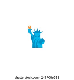 statue of liberty icon cartoon vector Cute statue of liberty cartoon vector illustration