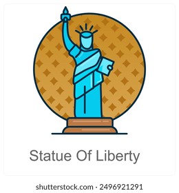 Concepto de icono de la Estatua de la Libertad