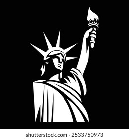 Statue of liberty icon design, minimalist style