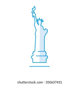 Statue of Liberty icon, Famous world landmark, New York, vector flat style design illustration
