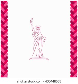 Statue Of Liberty icon Flat Design. Isolated Illustration.