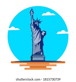 Statue of Liberty Ikone flach isolierte Vektorgrafik.