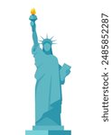Statue of Liberty icon in flat style isolated on white background. USA country symbol stock vector illustration
