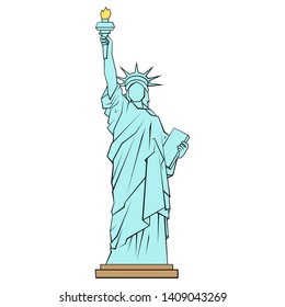 Statue of Liberty icon. Isolated on white background. Vector