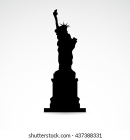 Statue of liberty icon isolated on white background. Vector art.