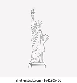 Statue of liberty icon line element. Vector illustration of statue of liberty icon line isolated on clean background for your web mobile app logo design.