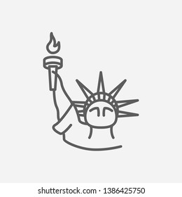 Statue of liberty icon line symbol. Isolated vector illustration of  icon sign concept for your web site mobile app logo UI design.