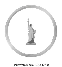 Statue of Liberty icon in monochrome style isolated on white background. USA country symbol stock vector illustration.