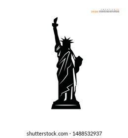 Statue of Liberty icon on white background. New York landmark. American symbol. Vector illustration.