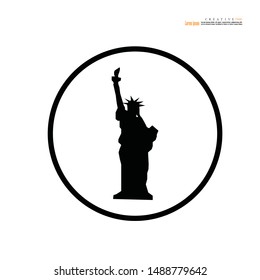 Statue of Liberty icon on white background. New York landmark. American symbol. Vector illustration.