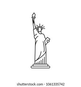 Statue of liberty icon. Outline statue of liberty vector icon for web design isolated on white background