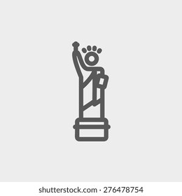 Statue of Liberty icon thin line for web and mobile, modern minimalistic flat design. Vector dark grey icon on light grey background.