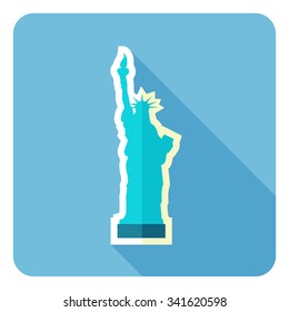 Statue of liberty icon. Vector illustration. Flat design.