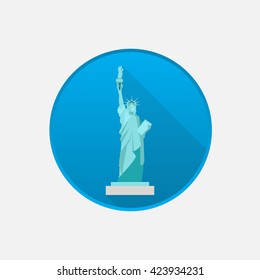 Statue of Liberty icon vector, solid logo illustration, flat style pictogram with long shadow isolated on white