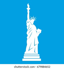 Statue Liberty Icon White Isolated On Stock Vector (Royalty Free ...