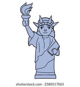 statue of liberty illustration hand drawn isolated vector