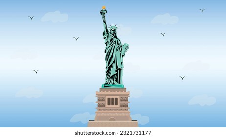 Statue of Liberty Illustration - Symbol of Freedom in America