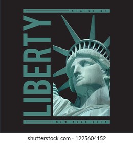 Statue of liberty illustration, tee shirt graphics, vectors