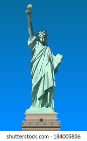 Statue of Liberty illustration in triangular pattern style