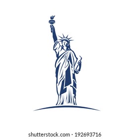 Statue of Liberty image. Concept of freedom, immigration, progress. Vector icon