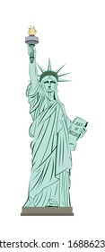 statue of liberty with inscribed JULY IV MDCCLXXVI drawing in vector