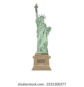 statue of liberty isolated american construction