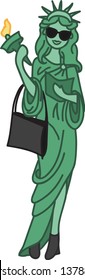 Statue of Liberty, Lady Liberty, on a Shopping Spree in New York City