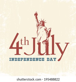 Statue of Liberty. Landmark in New York. Symbol of Freedom and Democracy. Independence day. 4th of July.