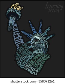 The statue of liberty lettering print poster