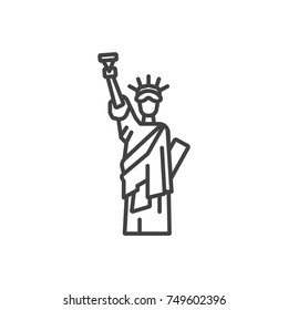 Statue of Liberty line icon. New York symbol.