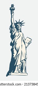  STATUE OF LIBERTY LINE ILLUSTRATION VECTOR